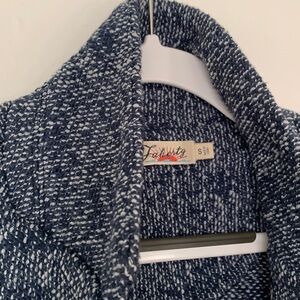 Faherty Navy Textured Cardigan
